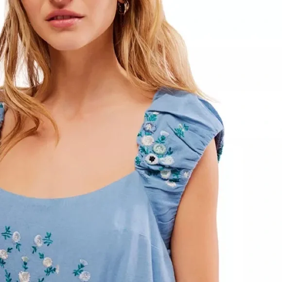 Free People Wildflower Embroidered Minidress - Picture 2 of 15